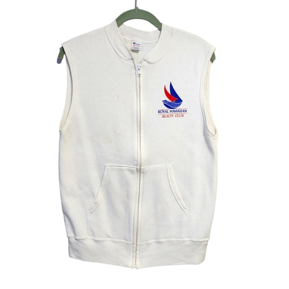 CHAMPION x ROYAL HAWAIIAN golf club beach club zip up sleeveless sweatshirt M - Picture 1 of 9